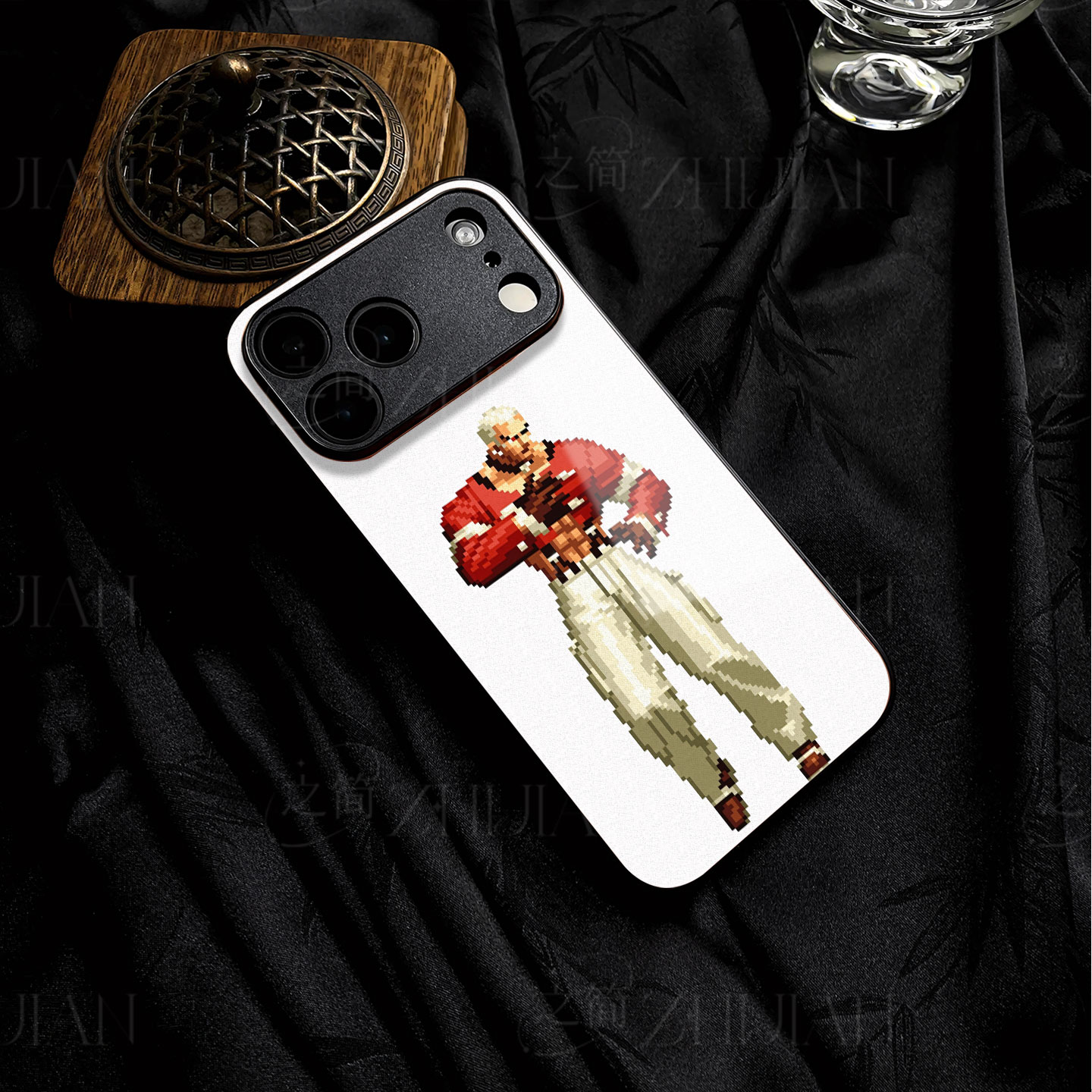 拳皇七枷社磁吸磨砂黑框玻璃手机壳适用苹果iphone17promax华为真我GT7红米K80PROmate80proVIVOS50PROMINI