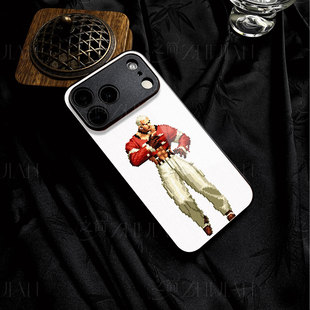 拳皇七枷社磁吸磨砂黑框玻璃手机壳适用苹果iphone17promax华为真我GT7红米K80PROmate80proVIVOS50PROMINI
