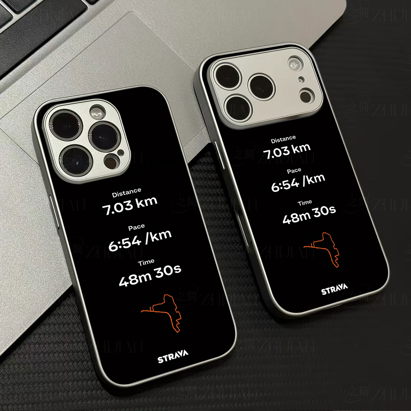 Strava跑步统计磁吸磨砂黑框电镀玻璃手机壳适用苹果iphone17promax华为红米NOTE12TURBOMATE50PRO红米NOTE13