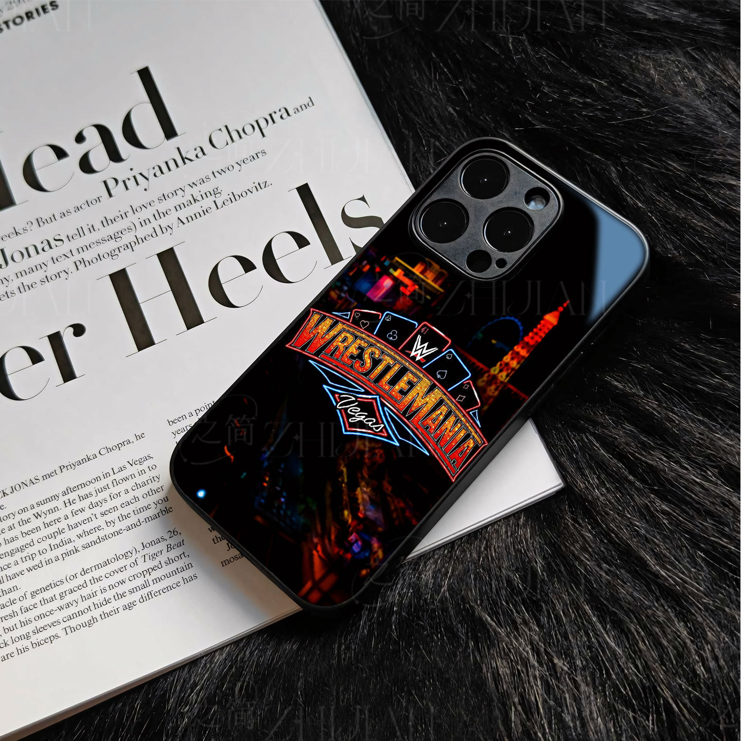 WWE摔角狂热磁吸磨砂黑框电镀玻璃手机壳适用苹果iphone17promax华为荣耀60PRO荣耀80PRO1加12OPPORENO15C