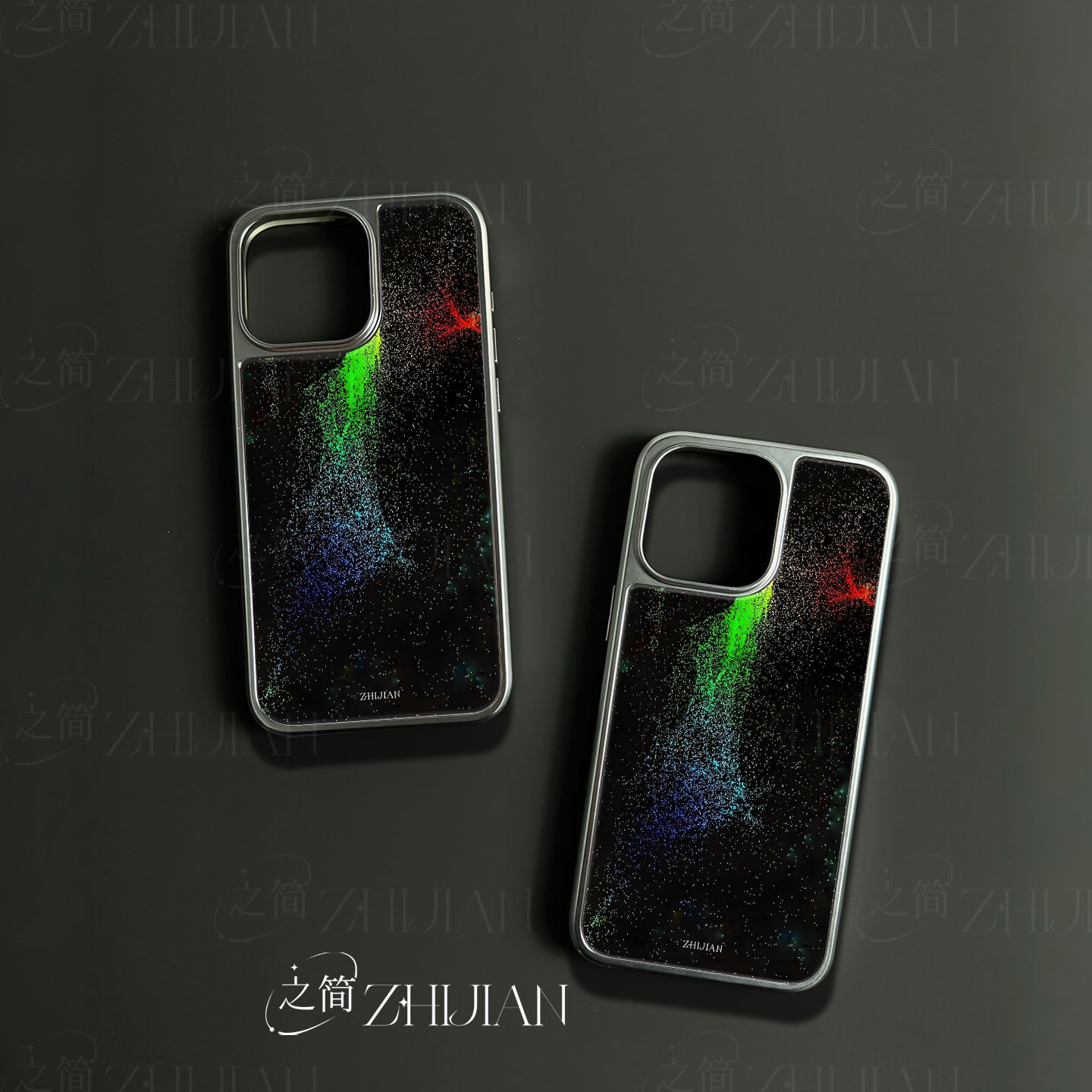 之简ZHIJIAN《孔雀开屏》电镀玻璃磨砂手机壳新款小众不撞壳适用苹果17promax华为MATE70PROPLUS小米17PROMAX