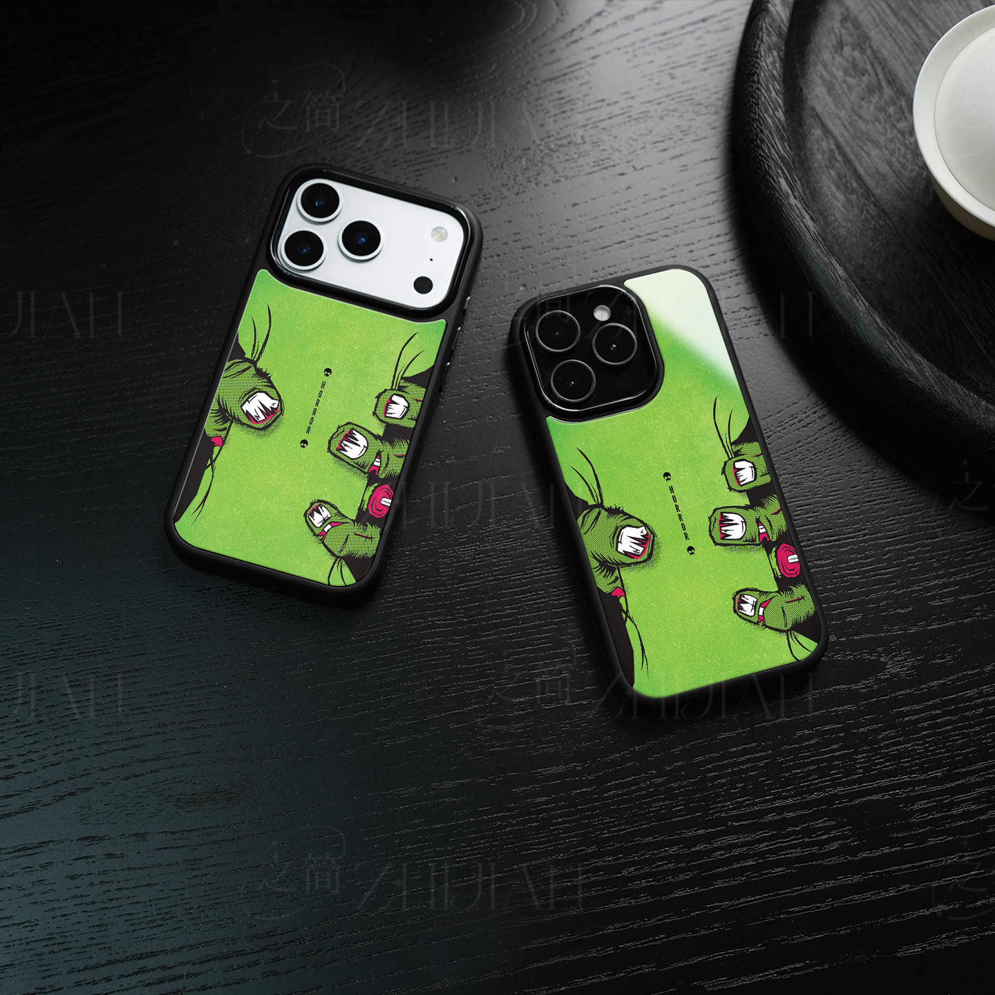 绿色恐怖怪物手磁吸磨砂黑框电镀玻璃手机壳适用苹果iphone17promax华为荣耀X60IIQOONEO7VIVOX300S1加15T