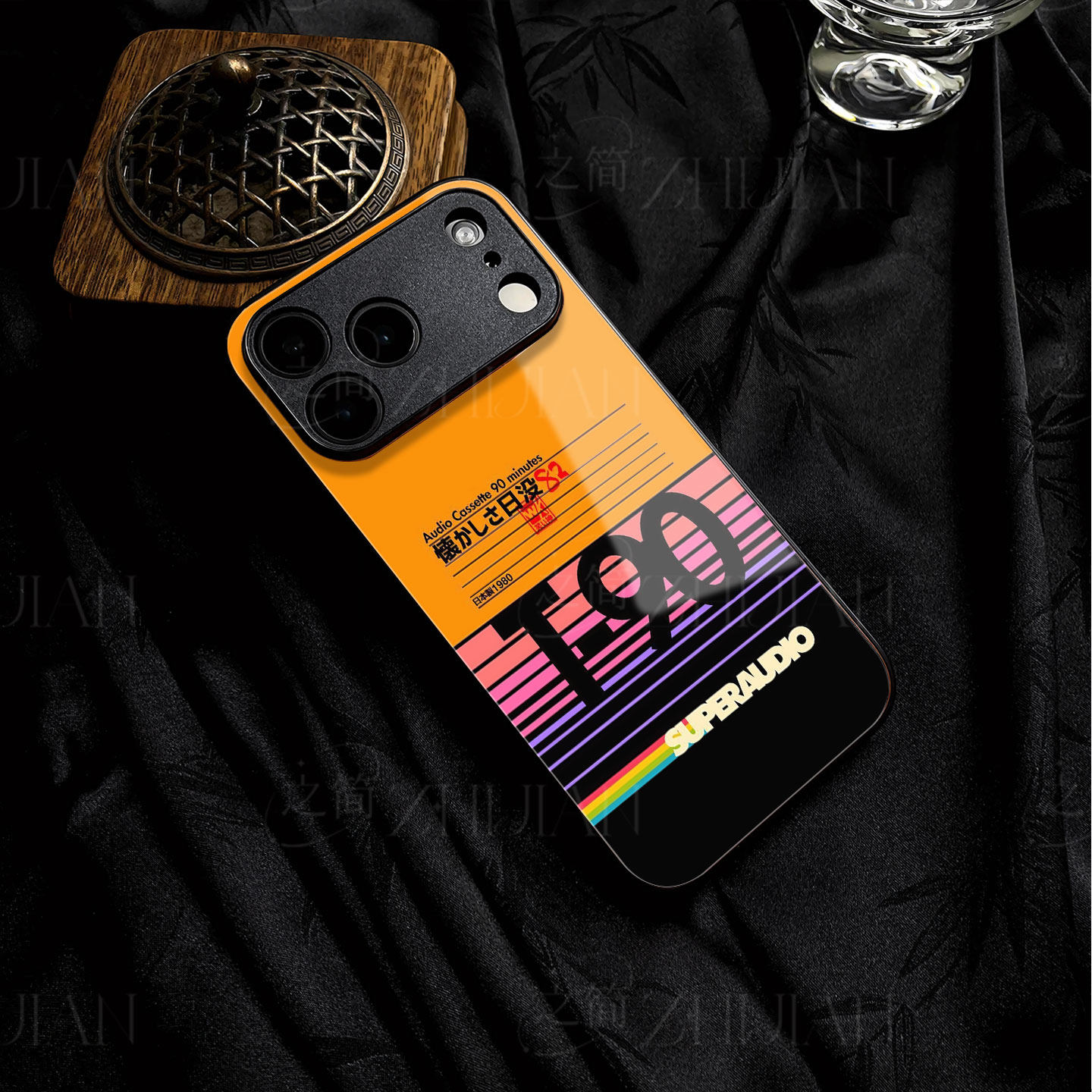 复古T90磁带磁吸磨砂黑框电镀玻璃手机壳适用苹果iphone17promax华为1加11荣耀200ProP40PROPLUSNOVA14ULTRA