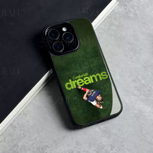 姆巴佩绿茵磁吸磨砂黑框电镀玻璃手机壳适用苹果iphone17promax华为荣耀60SE红米K80PROPURA80PRO1加ACE6至尊