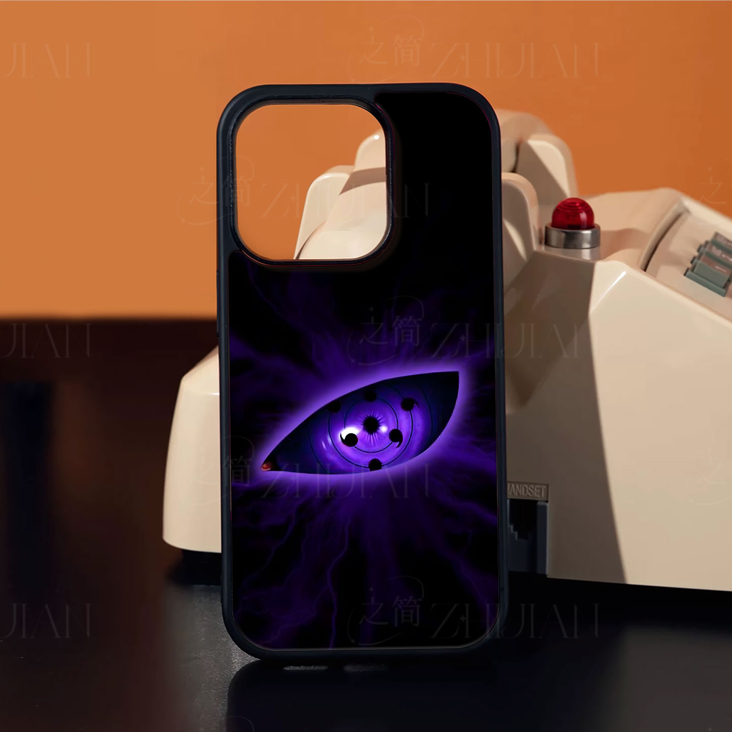 六勾玉轮回眼磁吸磨砂黑框电镀玻璃手机壳适用苹果iphone17promax华为荣耀X80IVIVOX80PROPURA80PROVIVOX200P
