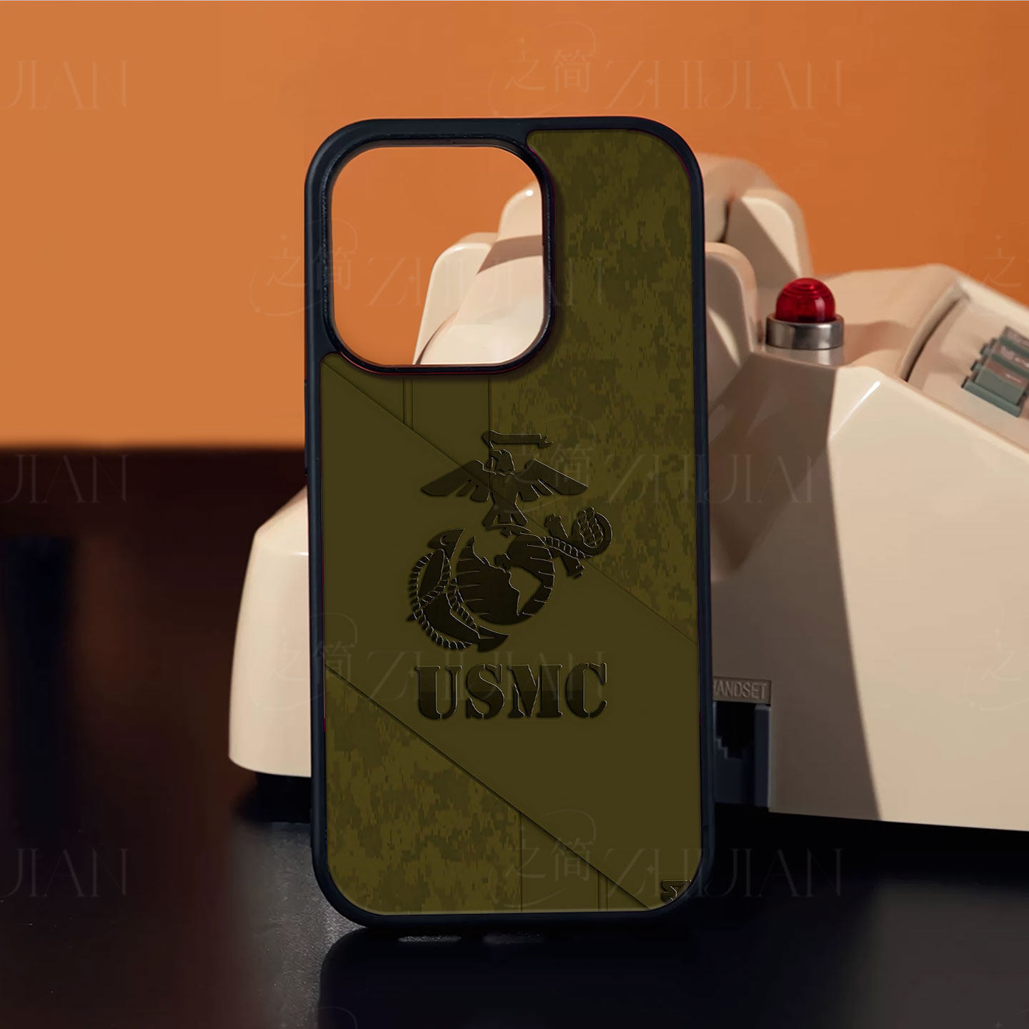 USMC军徽磁吸磨砂黑框电镀玻璃手机壳适用苹果iphone17promax华为NOVA14ULTRANOVA9SE1加ACE2PRONOVA12ULTRA