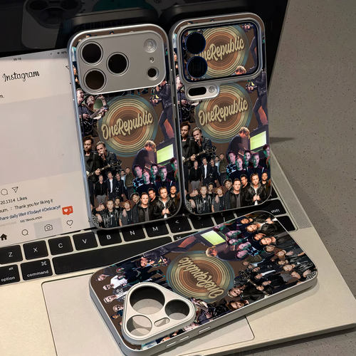 共和时代拼贴磁吸磨砂黑框电镀玻璃手机壳适用苹果iphone17promax华为OPPOFINDX8SPLUS1加ACE6至尊版VIVOS50P