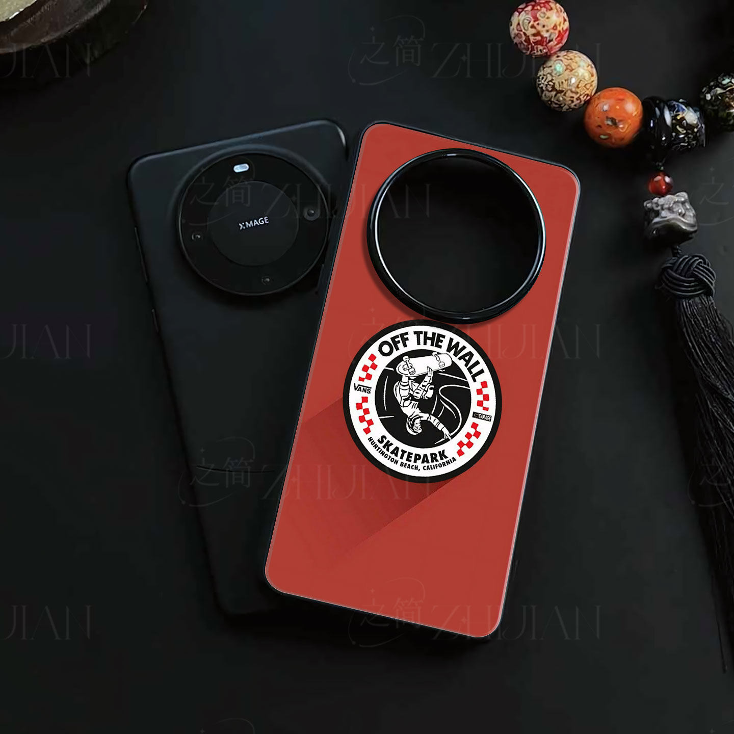 Vans滑板徽章磁吸磨砂黑框电镀玻璃手机壳适用苹果iphone17promax华为红米K70EVIVOS15EOPPOFINDX9ULTRA红米N