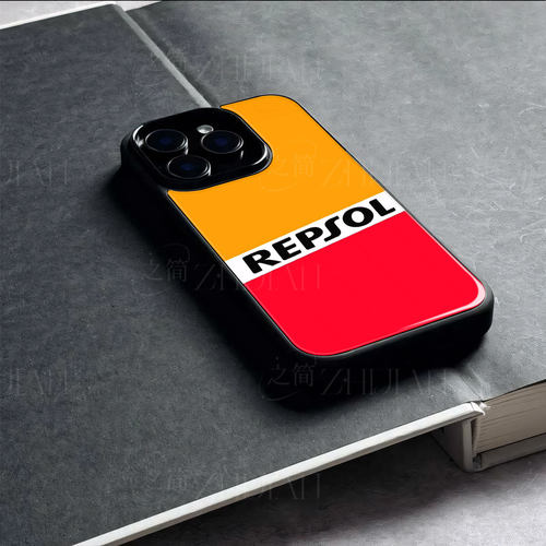 REPSOL品牌磁吸磨砂黑框玻璃手机壳适用苹果iphone17promax华为FINDX8至尊VIVOY300NOVA14PRO荣耀MAGIC7PRO