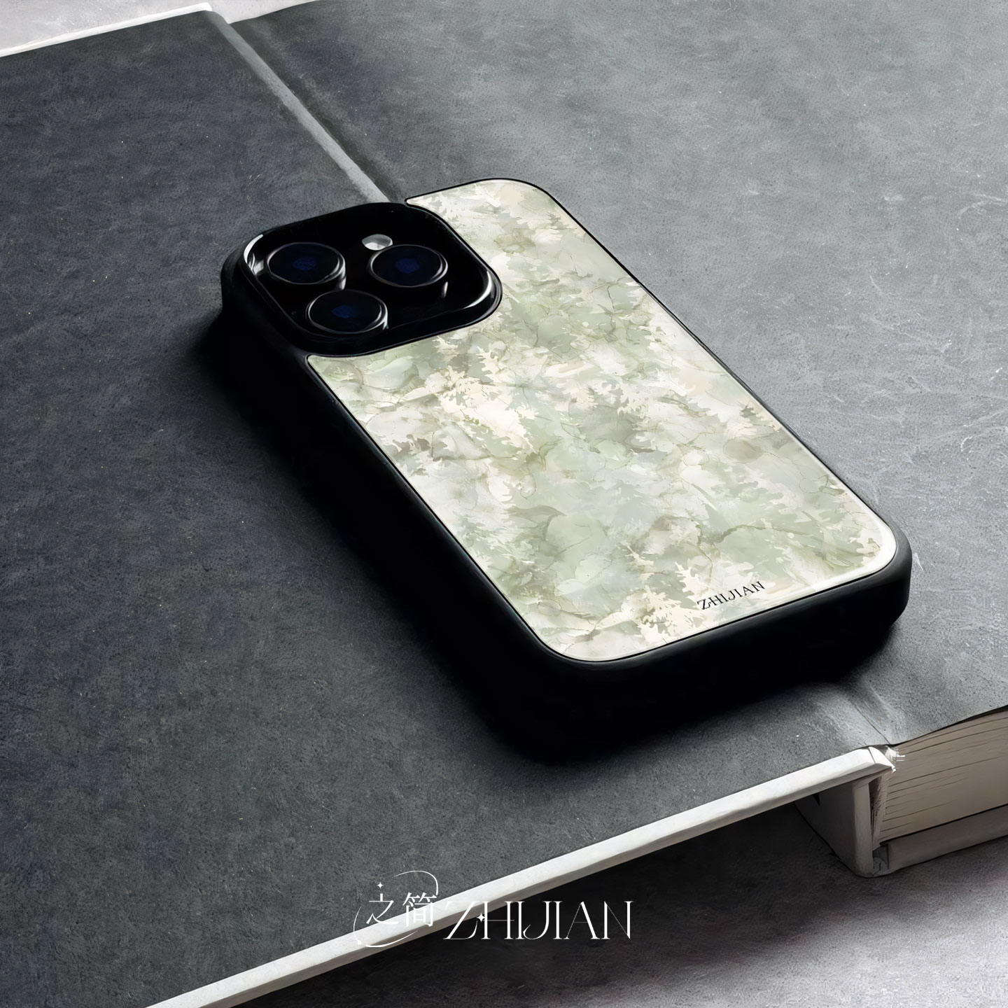 之简ZHIJIAN《林影朦胧》玻璃亮面磨砂手机壳新款小众不撞壳适用苹果17promax红米NOTE14PROPLUS一加ACE5Pro1