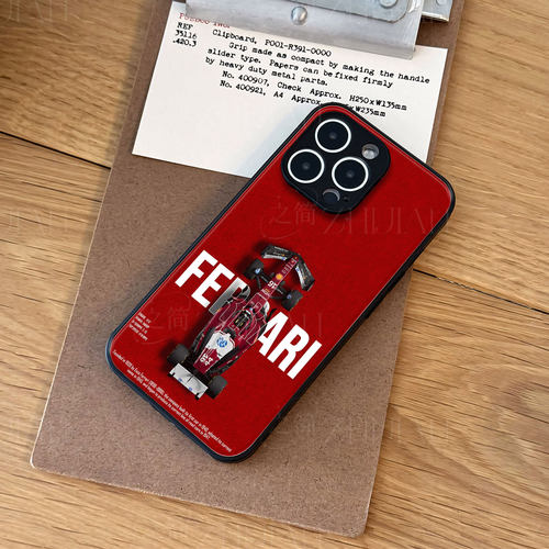法拉利F1赛车磁吸磨砂黑框电镀玻璃手机壳适用苹果iphone17promax华为荣耀MAGIC8PROAIRIQOONEO11NOVA10PROOP
