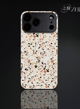 之简ZHIJIAN《水磨石纹》玻璃亮面磨砂手机壳新款小众不撞壳适用苹果17promaxIQOOZ9X荣耀200PROVIVOY78PLUS