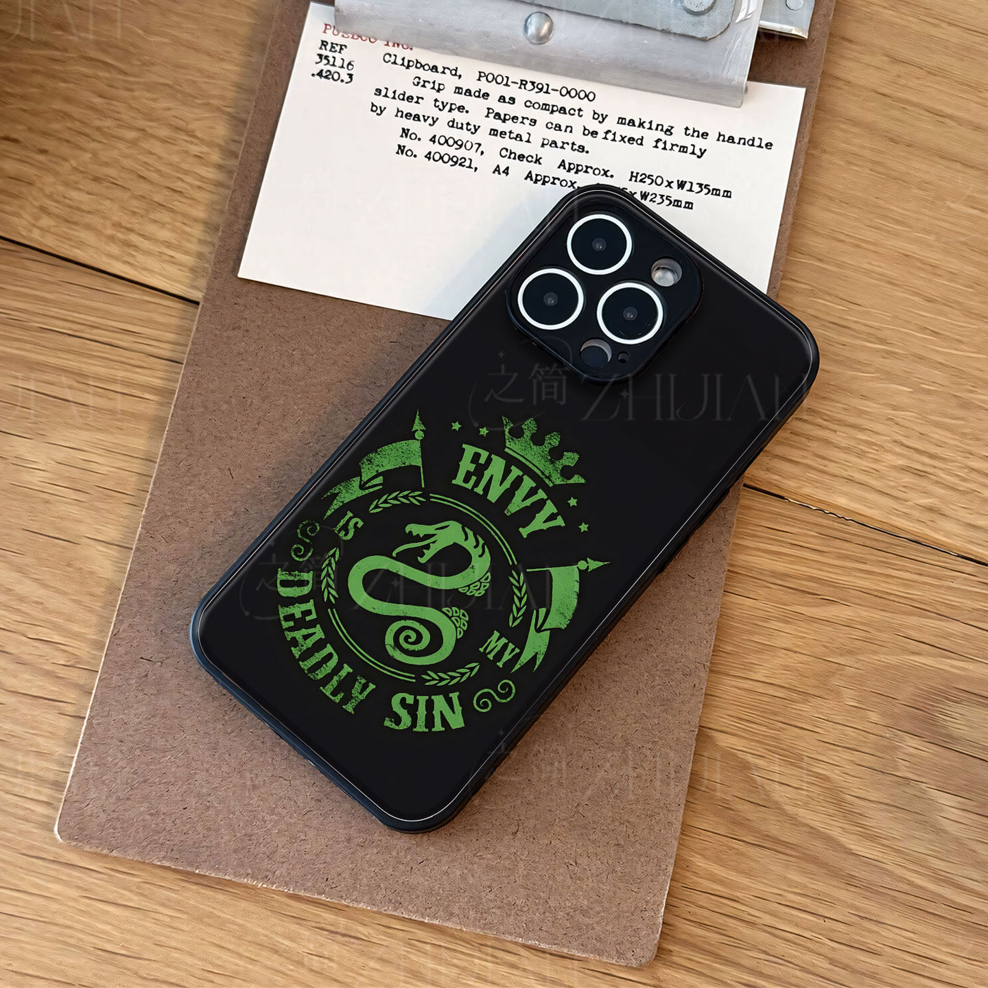 七罪嫉妒徽章磁吸磨砂黑框电镀玻璃手机壳适用苹果iphone17promax华为PURA70PROOPPOFINDX5PROOPPORENO6PROIQ