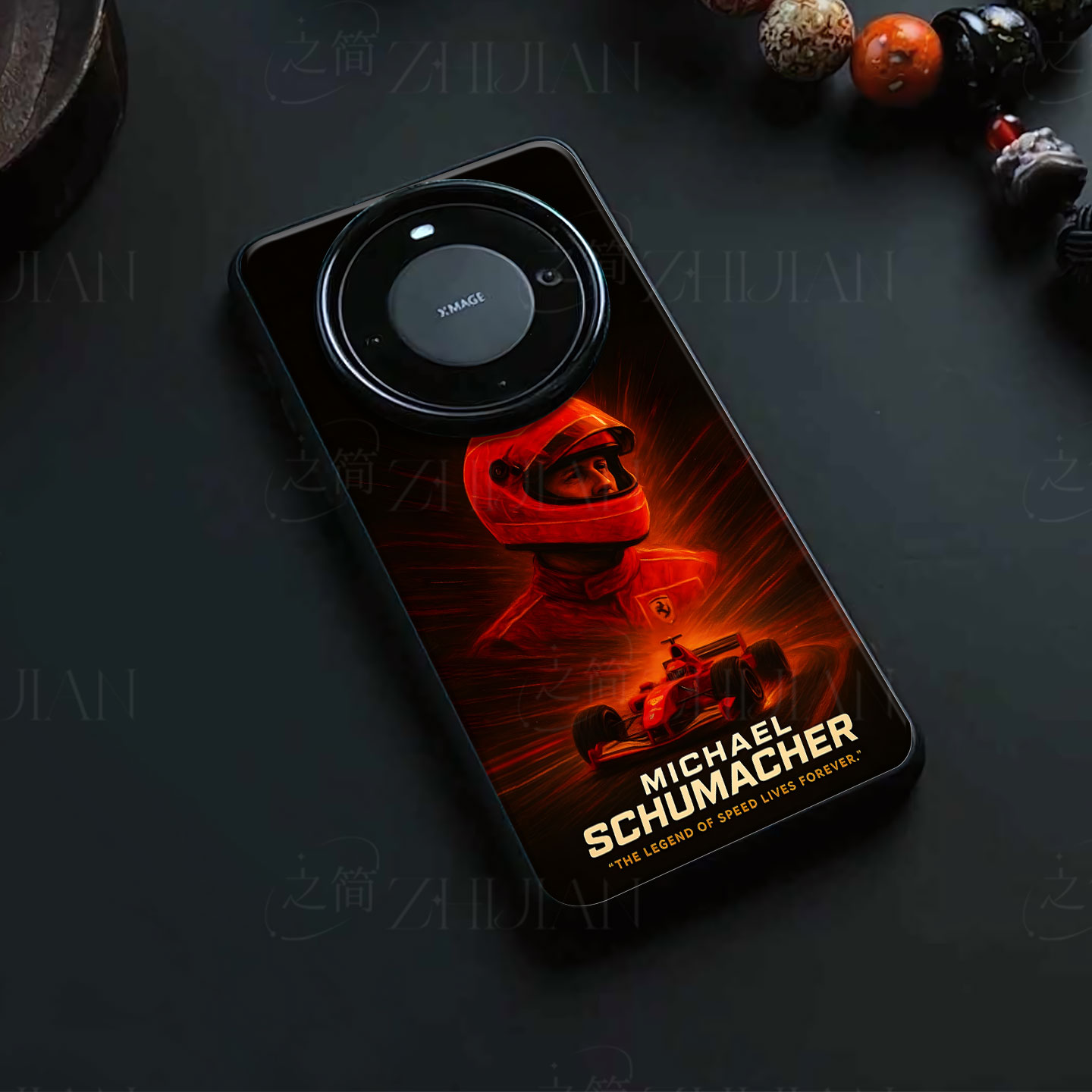舒马赫法拉利磁吸磨砂黑框电镀玻璃手机壳适用苹果iphone17promax华为OPPORENO10PROPURA70PRO荣耀500PRO1加A