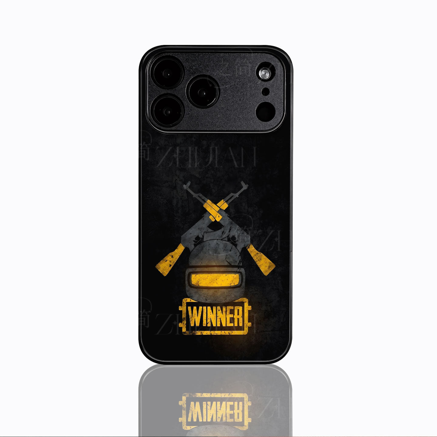 吃鸡胜利图标磁吸磨砂黑框电镀玻璃手机壳适用苹果iphone17promax华为MATE80PROMAXIQOOZ10TURBO红米K70E小米