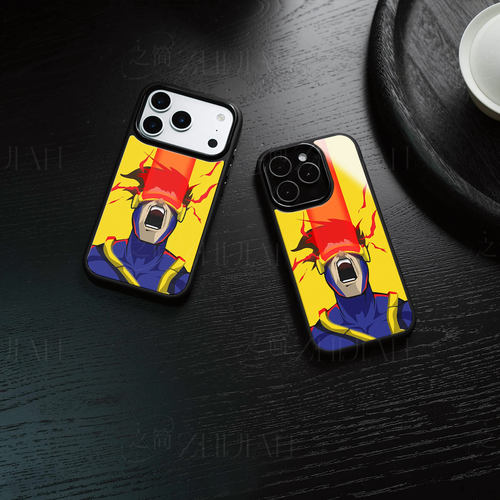 X战警镭射眼磁吸磨砂黑框电镀玻璃手机壳适用苹果iphone17promax华为1加TURBO6OPPORENO15CVIVOS17EMATE70AIR