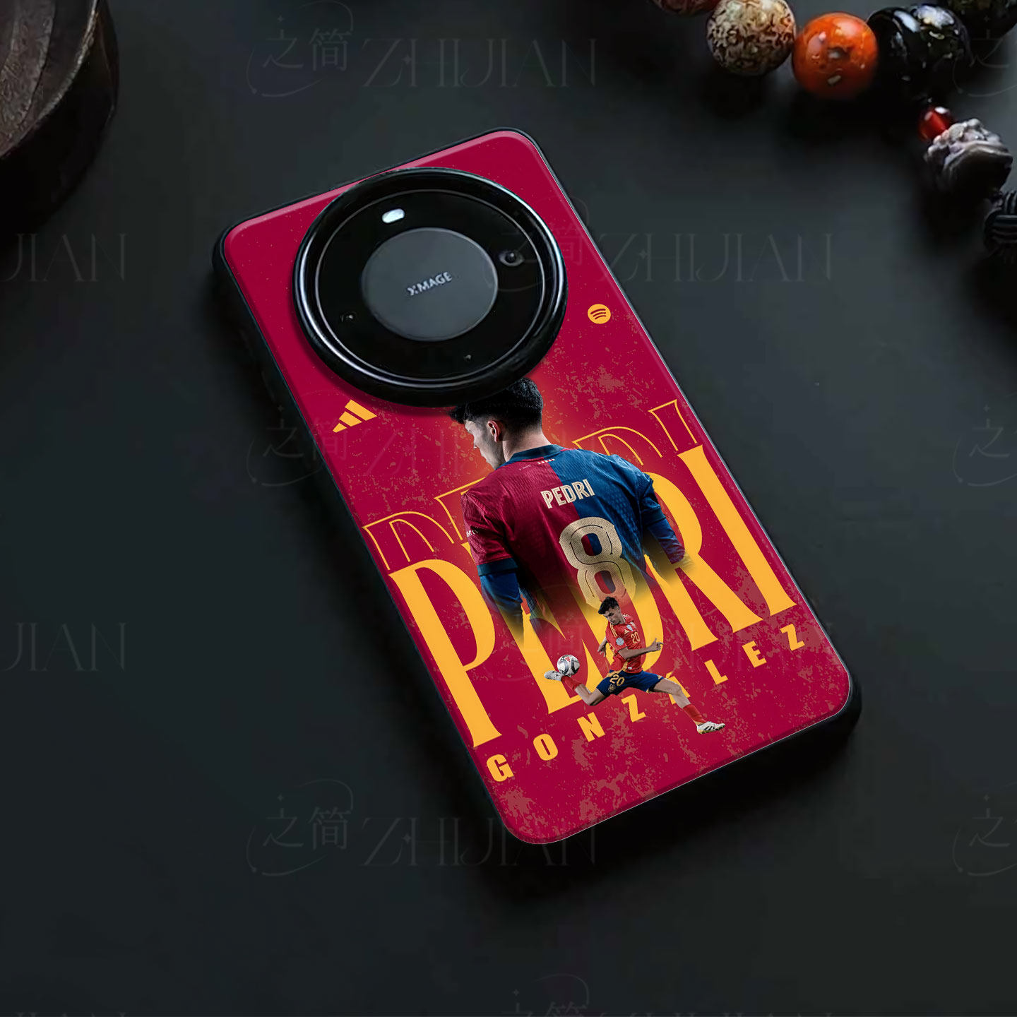 佩德里足球磁吸磨砂黑框电镀玻璃手机壳适用苹果iphone17promax华为荣耀70PROOPPORENO7PROP50PRO小米CIVI5PR