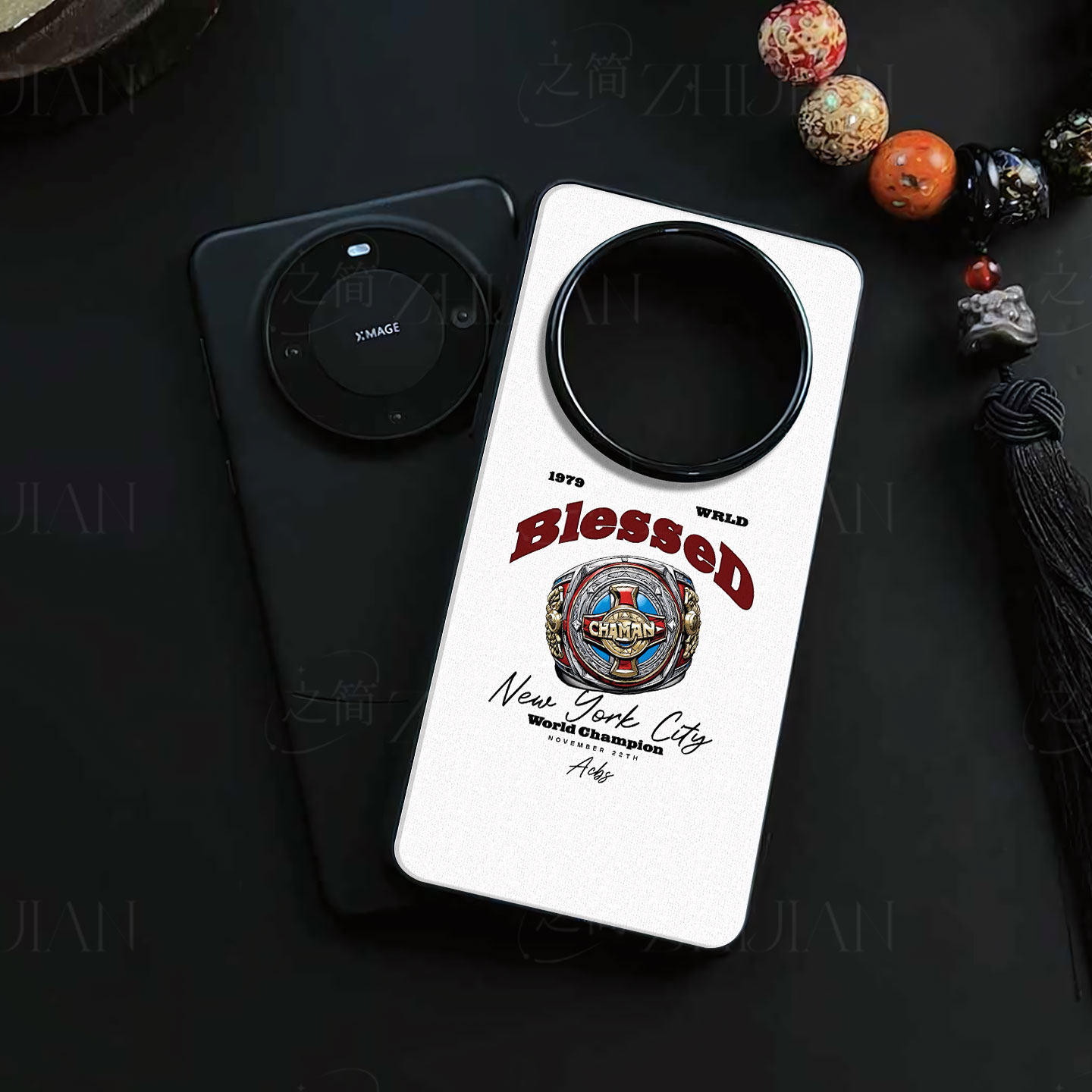 冠军戒指印花磁吸磨砂黑框电镀玻璃手机壳适用苹果iphone17promax华为PURA80PROOPPORENO12PROVIVOX100SPROVI