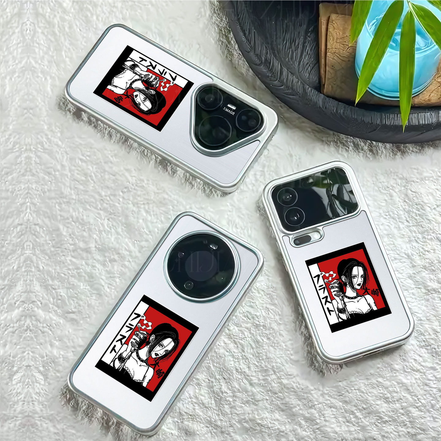 大崎抽烟少女磁吸磨砂黑框电镀玻璃手机壳适用苹果iphone17promax华为NOVA7SE荣耀MAGIC6PROOPPORENO7SEMATE4