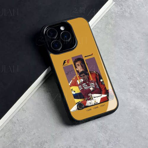 塞纳迈凯伦F1磁吸磨砂黑框玻璃手机壳适用苹果iphone17promax华为P80PRO荣耀MAGIC7PRO畅享90PROMAX一加ACE6