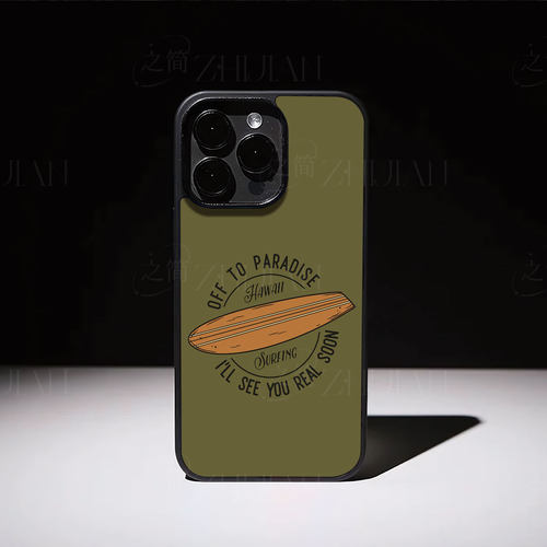 夏威夷冲浪磁吸磨砂黑框电镀玻璃手机壳适用苹果iphone17promax华为荣耀200ProOPPOFINDX8SNOVA8PROVIVOX90PR