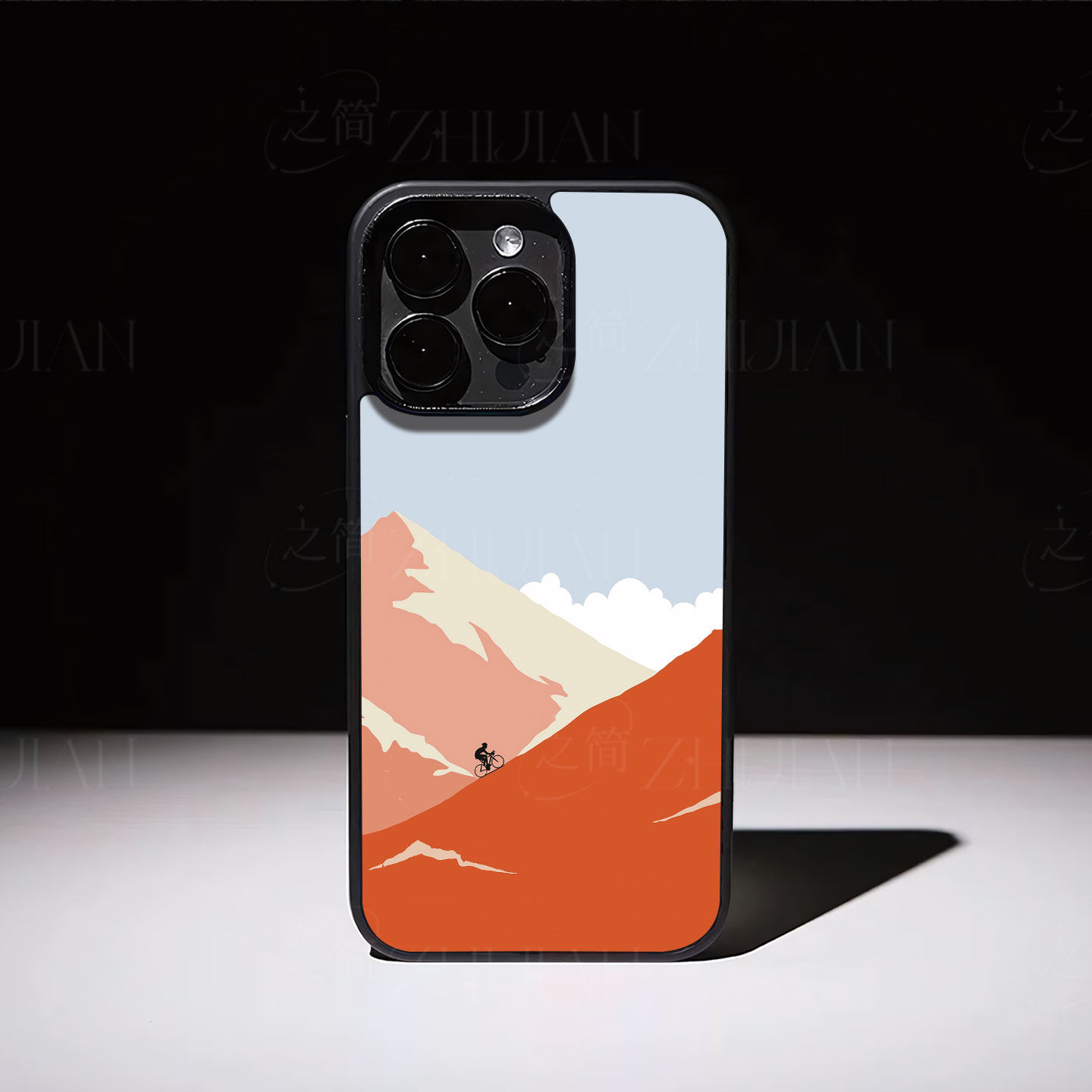 山地骑行磁吸磨砂黑框电镀玻璃手机壳适用苹果iphone17promax华为OPPORENO10PRONOVA11SE小米17ULTRA1加ACE5
