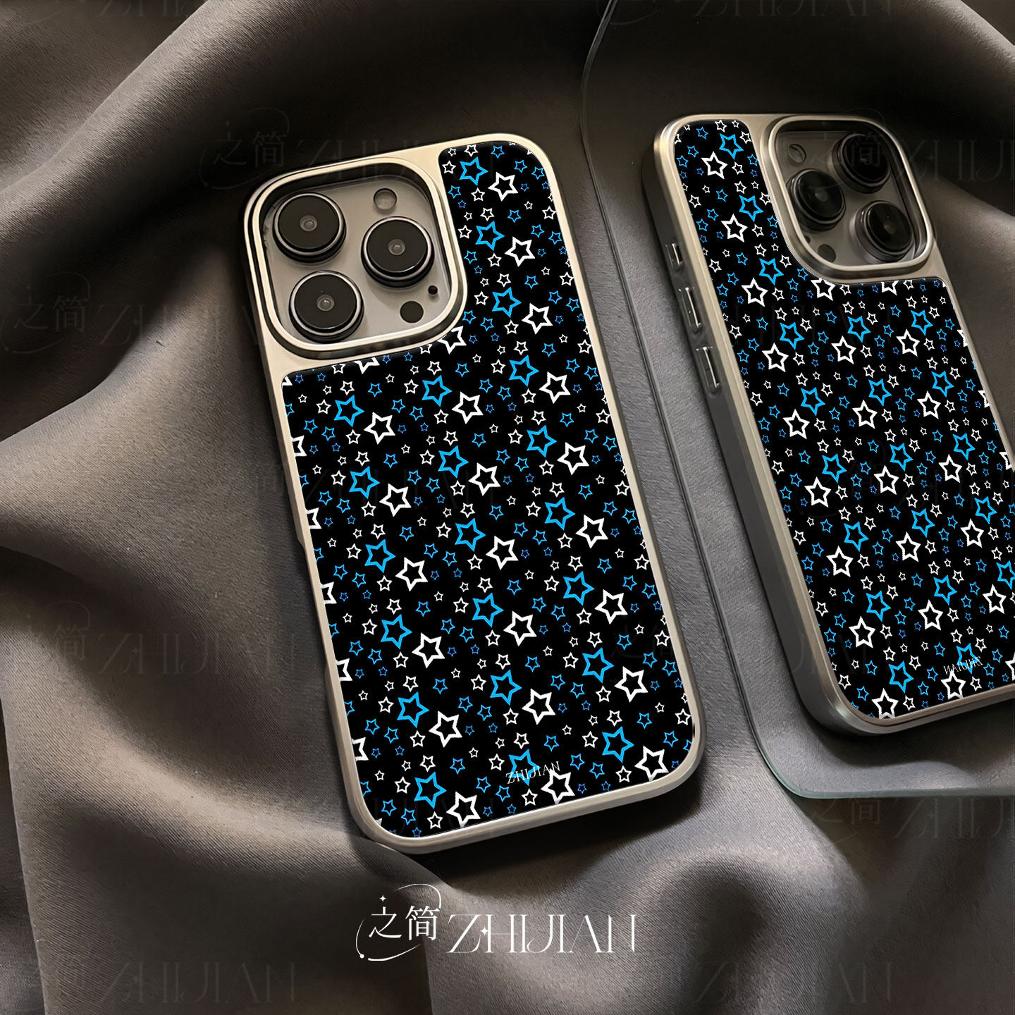 之简ZHIJIAN《星罗棋布》电镀玻璃磨砂手机壳新款小众不撞壳适用苹果17promax华为PURA80PROPLUS小米15PRO华