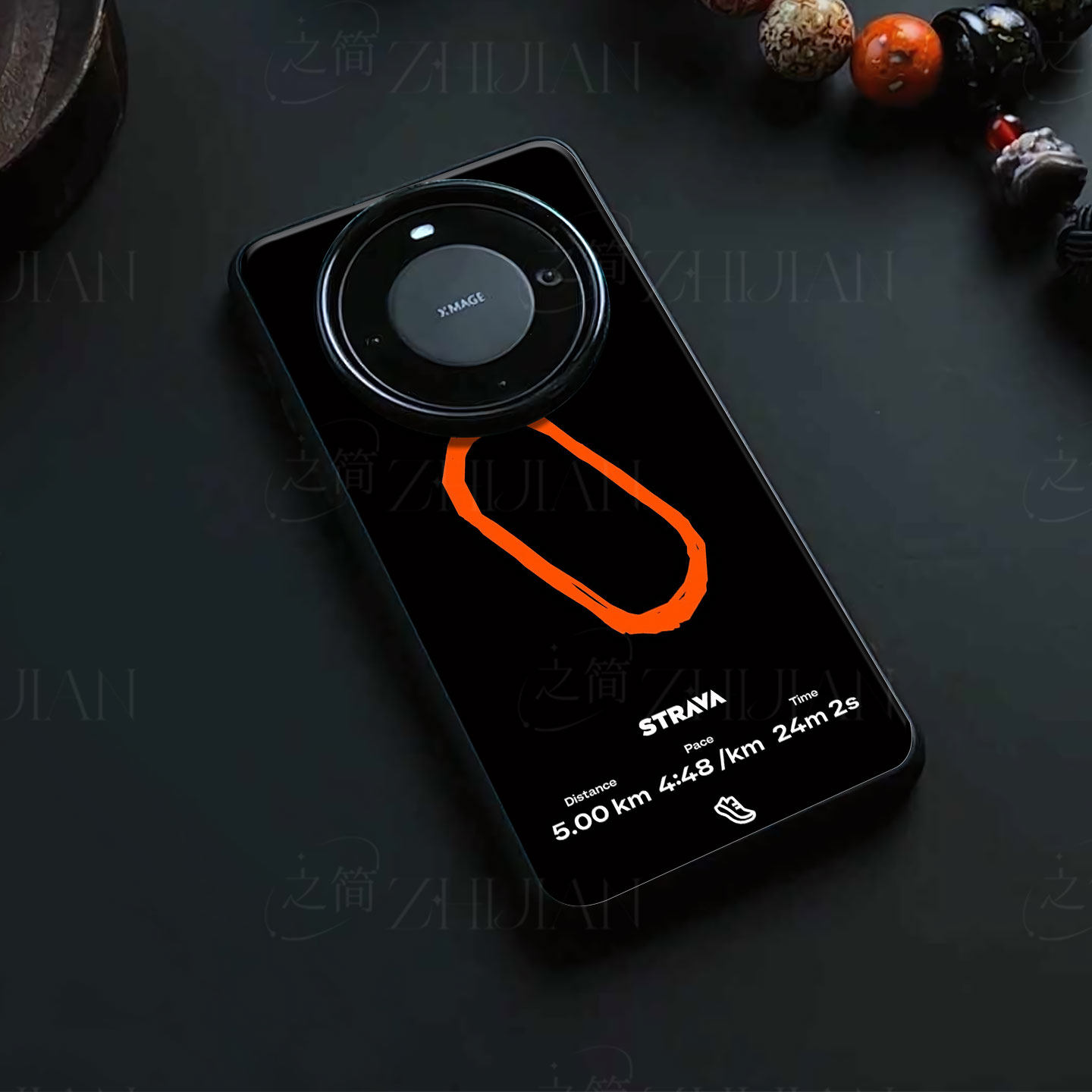 STRAVA跑步记录磁吸磨砂黑框电镀玻璃手机壳适用苹果iphone17promax华为MATE70PROOPPOFINDX8ULTRAP60PRO1加A