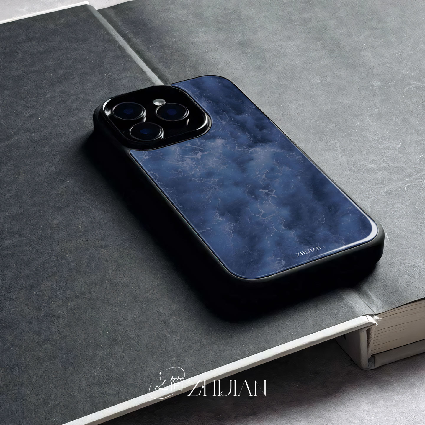 之简ZHIJIAN《波涛汹涌》玻璃亮面磨砂手机壳新款小众不撞壳适用苹果17promax红米NOTE14PROPLUS荣耀MAGIC8PR
