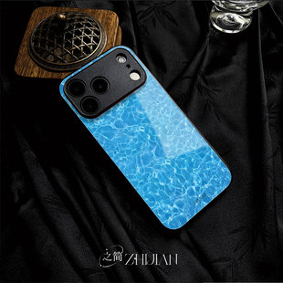 之简ZHIJIAN《水波荡漾》玻璃亮面磨砂手机壳新款小众不撞壳适用苹果17promax一加ACE5竞速版OPPORENO13PRO畅