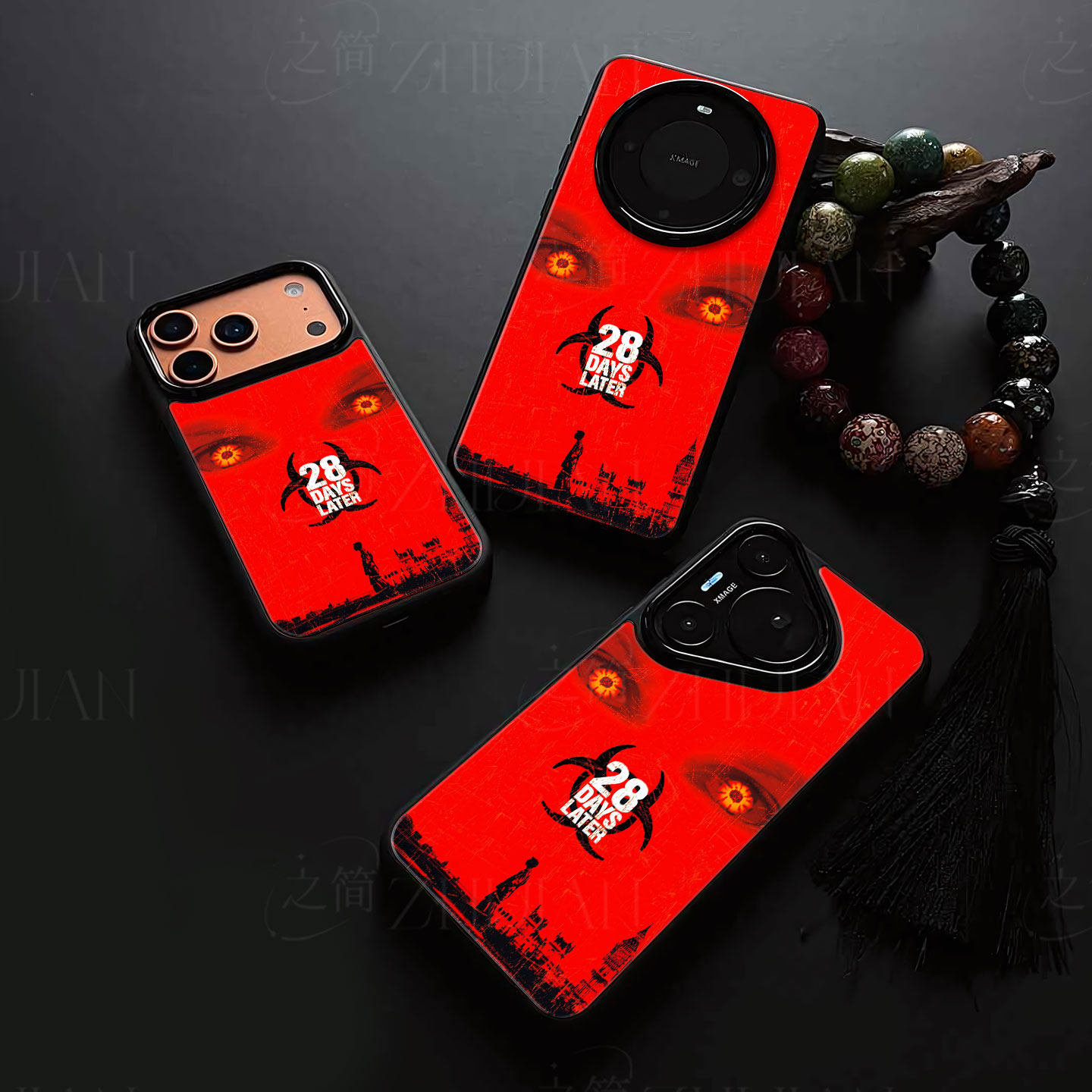惊变28天磁吸磨砂黑框电镀玻璃手机壳适用苹果iphone17promax华为荣耀100PROIQOONEO10PROPLUS红米K50至尊版