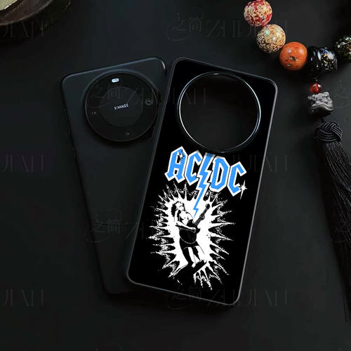 ACDC吉他磁吸磨砂黑框电镀玻璃手机壳适用苹果iphone17promax华为VIVOS18PRONOVA11SEVIVOS20PRO荣耀MAGIC8PR