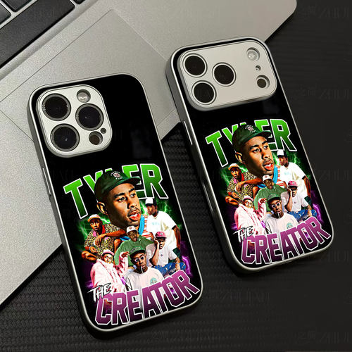 Tyler拼贴画磁吸磨砂黑框电镀玻璃手机壳适用苹果iphone17promax华为P40PROPLUS荣耀X60PRONOVA11SE红米K50至