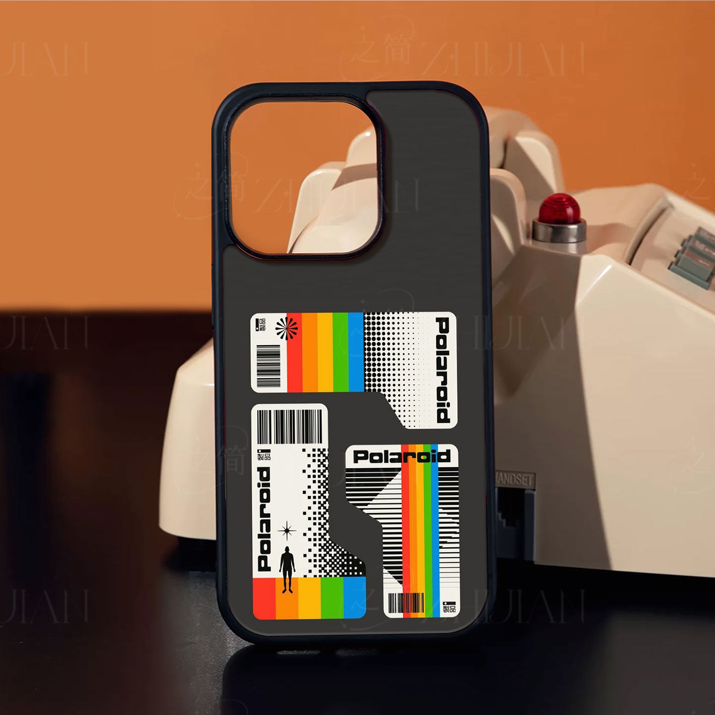 宝丽来彩虹贴磁吸磨砂黑框电镀玻璃手机壳适用苹果iphone17promax华为IQOOZ11TURBO红米K80至尊版小米CIVI5PR