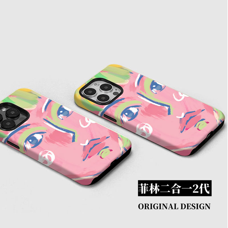 色彩涂鸦人物像菲林手机壳适用苹果iphone16promax华为三星S24Ultranova13一加13TOPPOReno14nova12Ultra红米