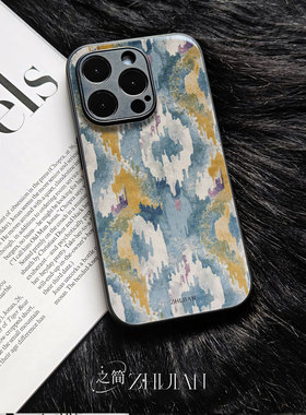 之简ZHIJIAN《织锦晕染》玻璃亮面磨砂手机壳新款小众不撞壳适用苹果17promaxOPPOA6PROFINDX7ULTRAVIVOY300