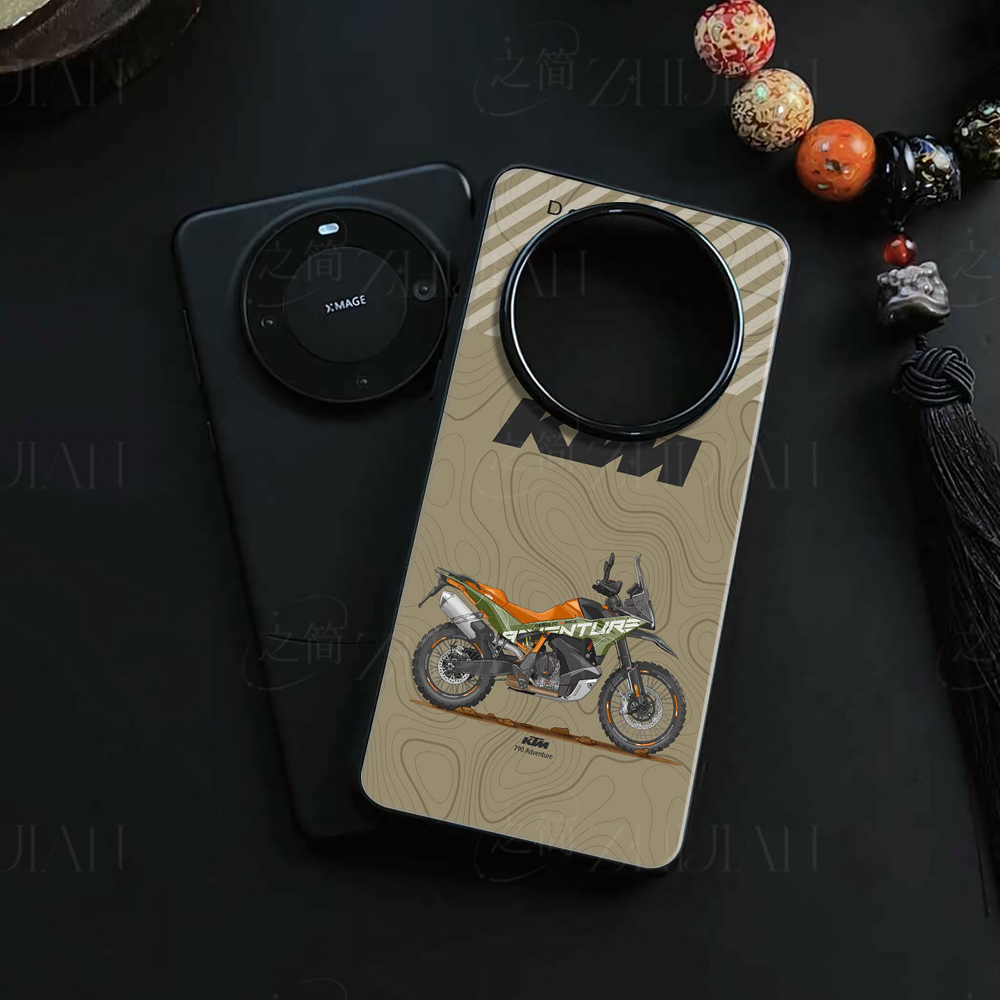 KTM790冒险摩托磁吸磨砂黑框电镀玻璃手机壳适用苹果iphone17promax华为小米CIVI4PROIQOO15ULTRAVIVOY300PRO