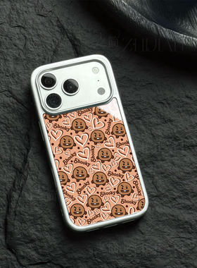 Shooky爱心磁吸磨砂黑框电镀玻璃手机壳适用苹果iphone17promax华为OPPOFINDX9SPRO红米TURBO5MAXOPPOFINDX8P