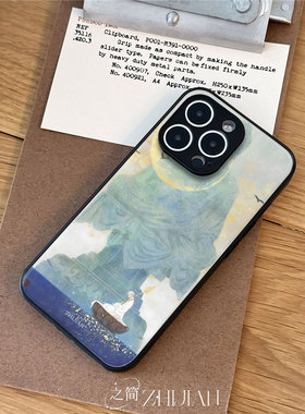 之简ZHIJIAN《佛前禅修》玻璃亮面磨砂手机壳新款小众不撞壳适用苹果17promaxIQOOZ10TURBOVIVOS20PROIQOONEO