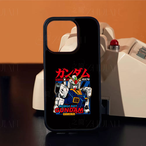 RX78高达磁吸磨砂黑框电镀玻璃手机壳适用苹果iphone17promax华为荣耀X50IOPPOFINDX8SPLUS红米K90MAXNOVA13