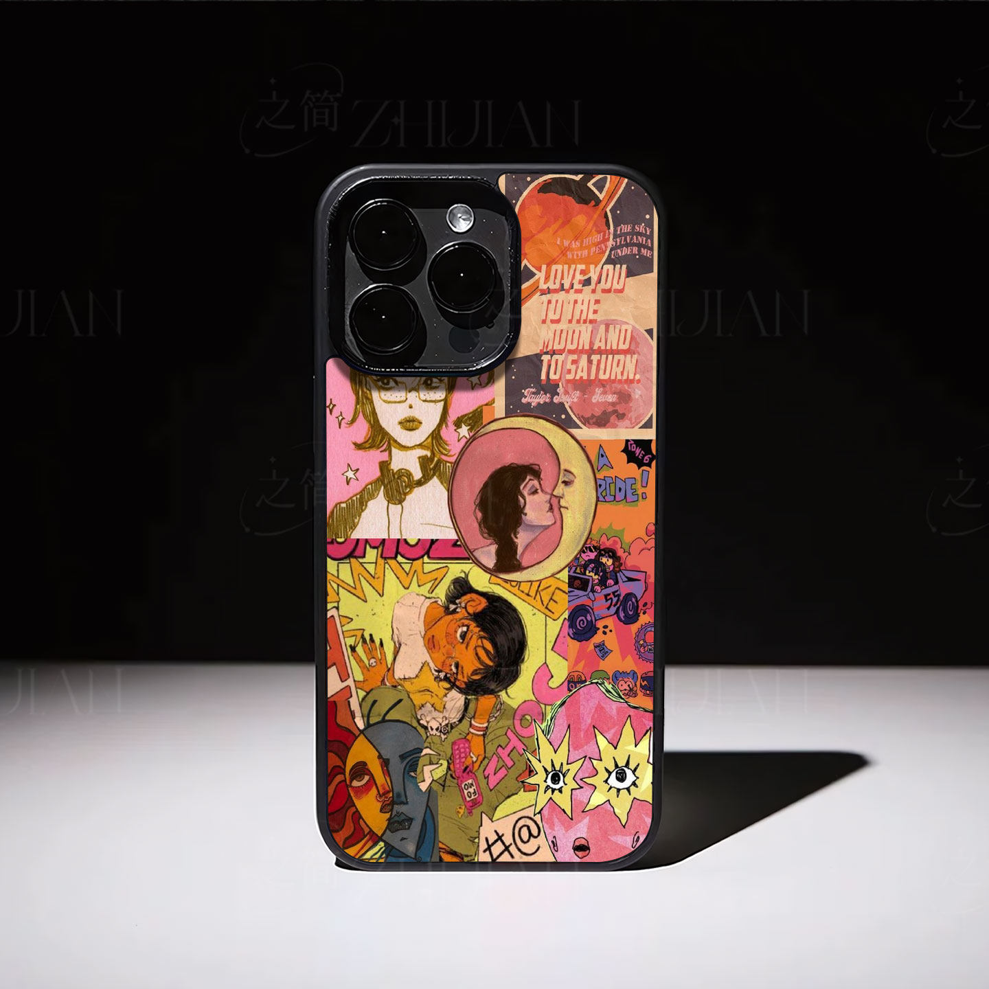复古拼贴磁吸磨砂黑框电镀玻璃手机壳适用苹果iphone17promax华为OPPORENO13PROIQOO15OPPOFINDX8S荣耀70PRO