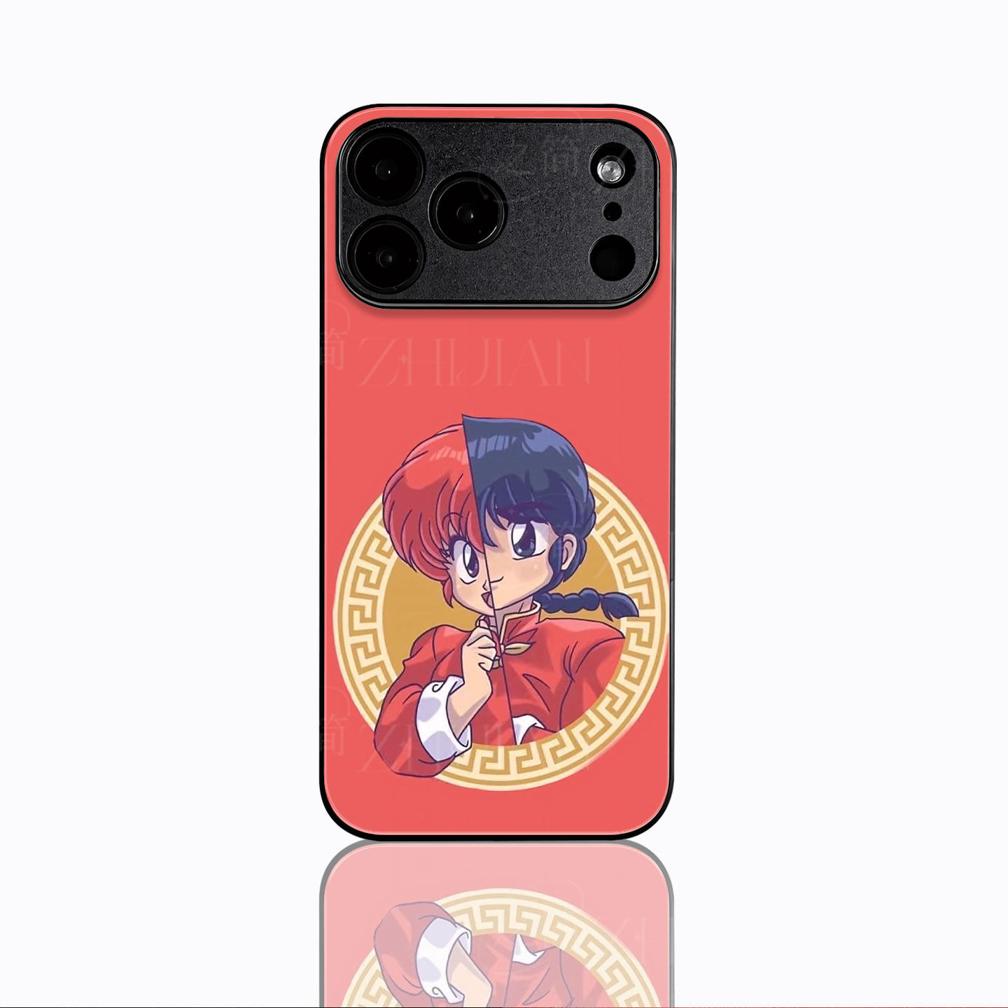 乱马双面磁吸磨砂黑框电镀玻璃手机壳适用苹果iphone17promax华为荣耀X60PRO1加ACEPRONOVA14活力版小米15PRO