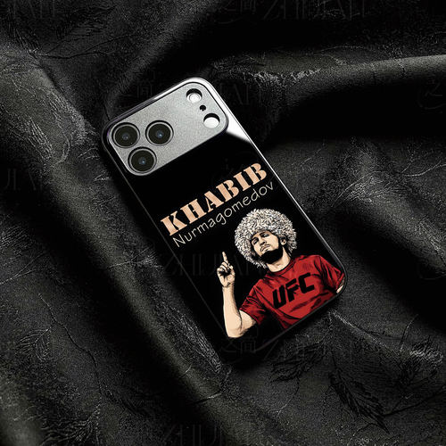 UFC卡哈比磁吸磨砂黑框电镀玻璃手机壳适用苹果iphone17promax华为P50PROOPPOFINDX8SPLUSPURA80ULTRAMATE50P