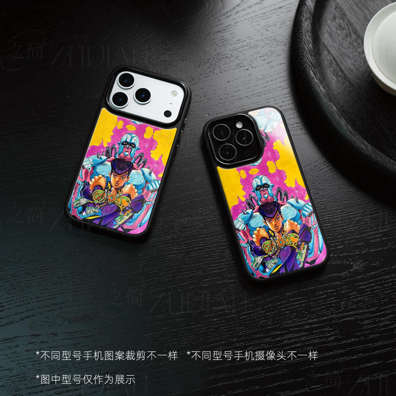 东方仗助疯狂钻石磁吸磨砂黑框电镀玻璃手机壳适用苹果iphone17promax华为1加ACE3V红米K80至尊版PURA70PRO红