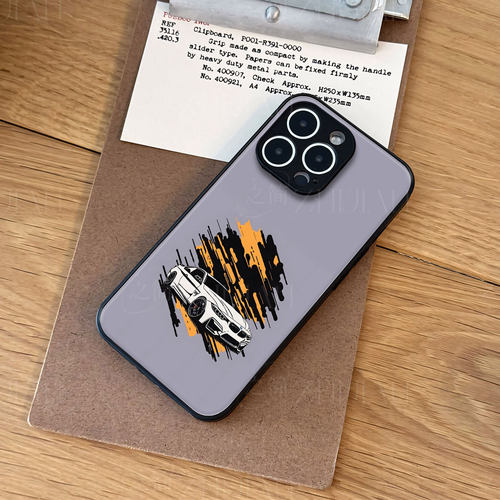 宝马M4磁吸磨砂黑框电镀玻璃手机壳适用苹果iphone17promax华为红米NOTE13PROPLUS荣耀X60I1加TURBO6VIVOX300