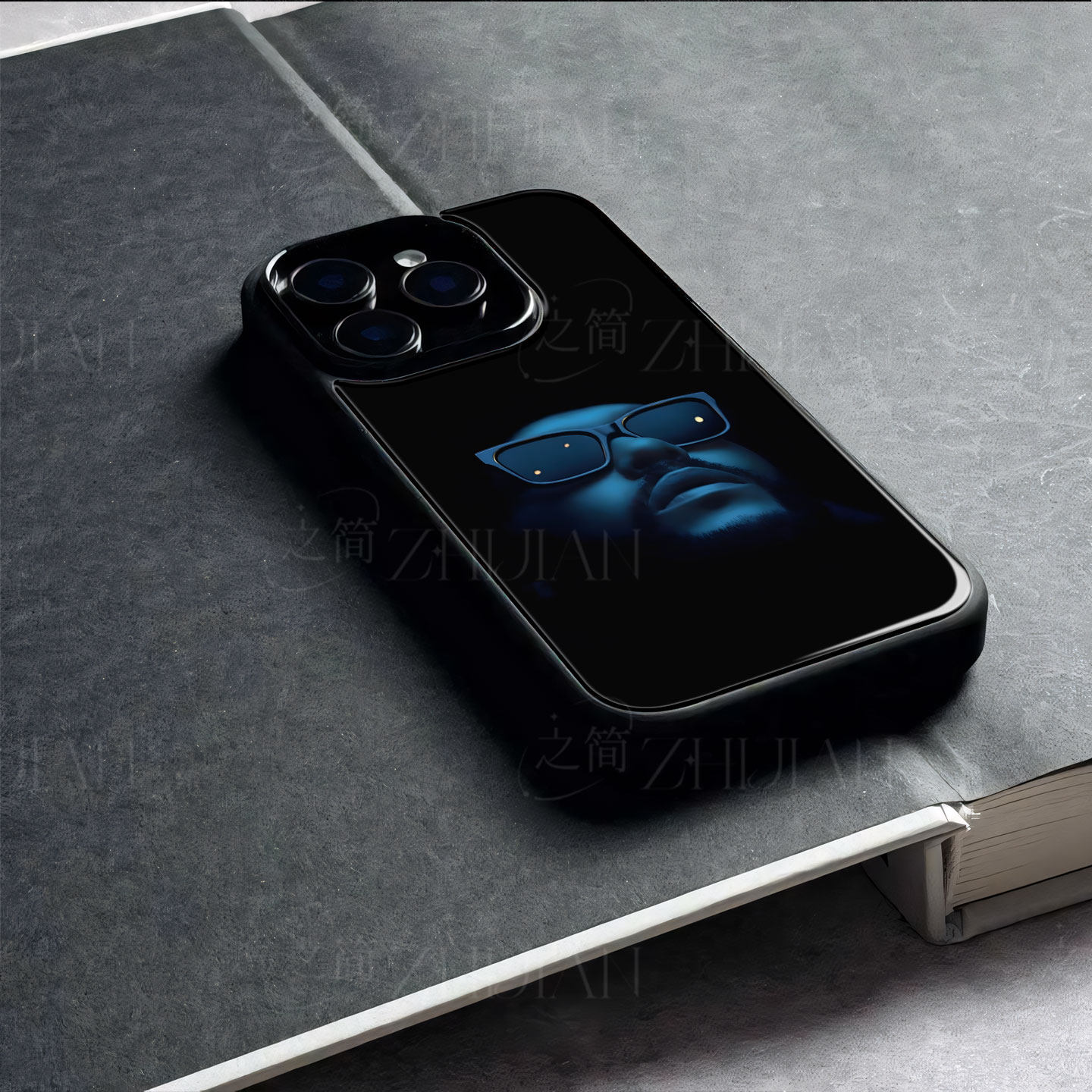 威肯墨镜肖像磁吸磨砂黑框电镀玻璃手机壳适用苹果iphone17promax华为荣耀90PRONOVA10PRO1加ACE2PRO荣耀MAGI