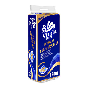 维达(Vinda) 卷纸 蓝色经典4层180g*10卷（3层与4层随机发货）