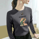 双面德绒保暖长袖 显瘦内搭打底上衣 洋气百搭修身 T恤女春秋季 时尚
