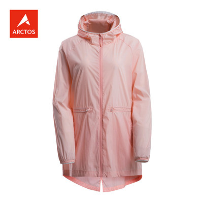 极星女士中长款休闲连帽皮肤衣