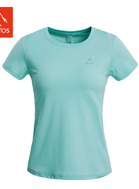 极星 女款春夏季户外速干T恤休闲功能短袖圆领速干衣 AGTD12284